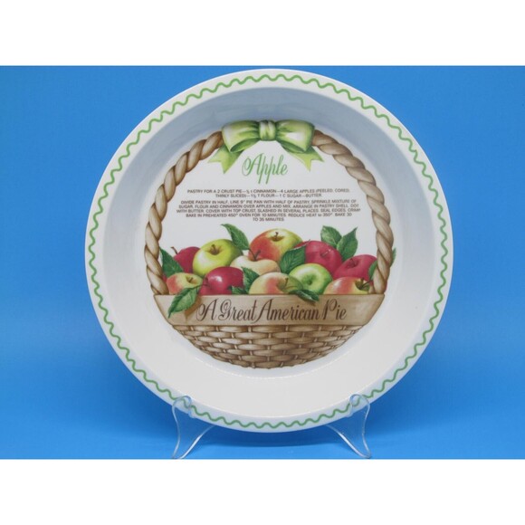 Shafford Great American Pie Porcelain Ovenware Apple Pie Recipe 10" X 1 1/2 Dish - Picture 1 of 7